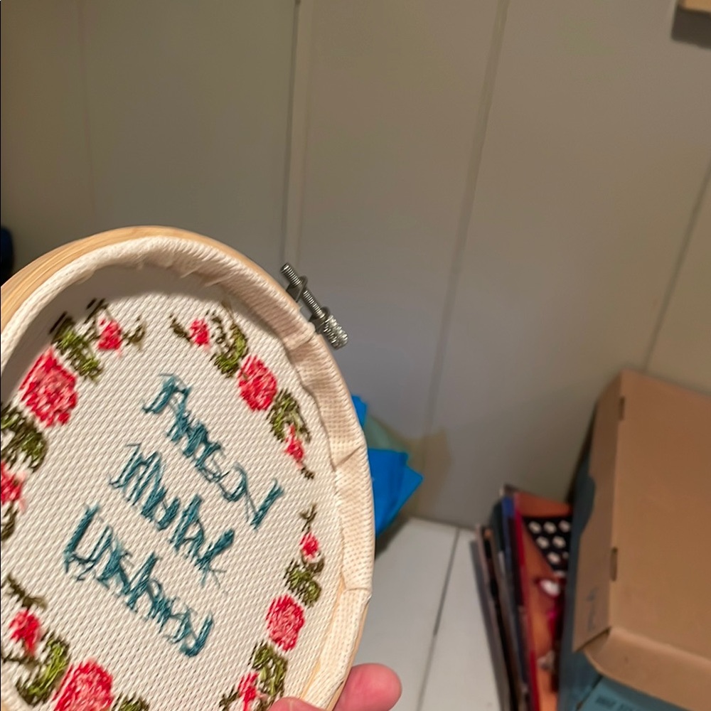 Cross Stitch Wall Art with Floral Design - Picture 10 of 10